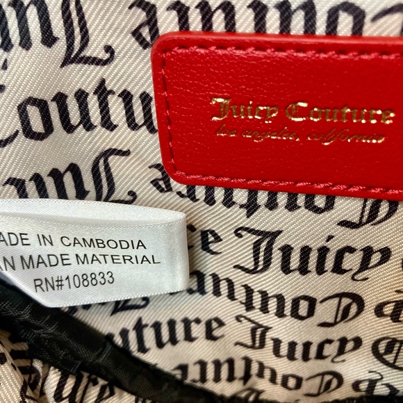 JUICY COUTURE Red & Gold Vegan Leather Heart-Shaped Crossbody Purse - Picture 6 of 7